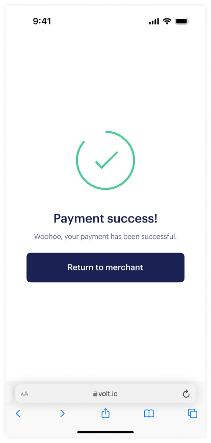 Checkout complete screenshot